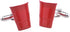 Red Party Plastic Beer Drinking Cup not Solo but a Pair of Cufflinks in Presentation Gift Box & Polishing Cloth...