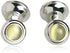 Double Sided Yellow Glass Cufflinks with Gift Box...