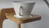 flat-bottom ceramic pour-over coffee dripper....