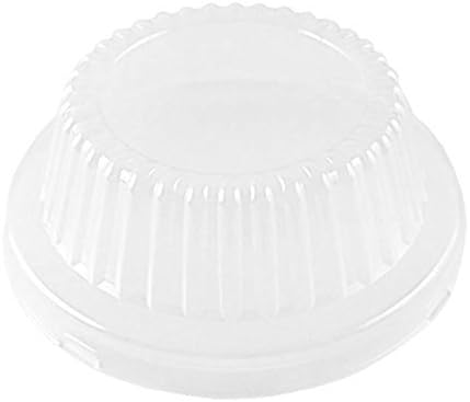 PACTOGO Disposable Aluminum 5 3/4" Meat Pot Pie Extra Deep Pan Baking Tin w/Clear Dome Lid (Pack of 6 Sets)...