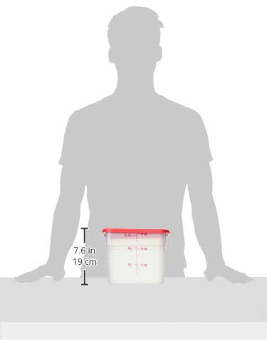 Cambro 6SFSPP190 CamSquare Storage Container, Translucent, 6 qt With Lid...
