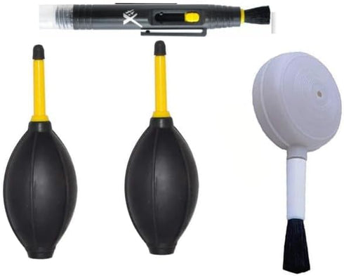 Lens Cleaning Kit Contains 2 Pcs Rubber Air Blower Duster, Lens Cleaning Pen, Blower Brush Dust Cleaner and Carrying Pouch, for Lens, Camera, SLR,...