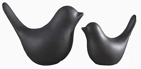 NWFashion Ceramic Animal Figurines Modern Style Birds Decorative Ornaments Desktop Display (Black Bird)...