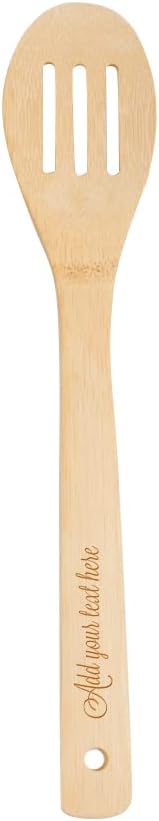 PrintSupremacy Custom Engraved Bamboo Cooking Spoons Set, Non Stick Wooden Kitchen Gadget Pan Cookware, Baking Gift for Housewarming Wedding Birth...