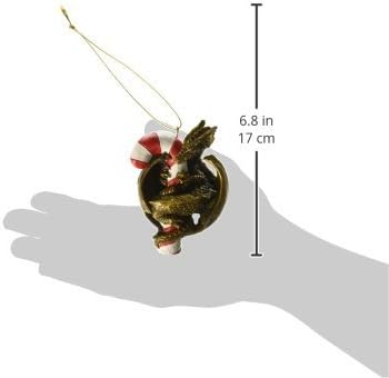 Gothic Dragon with a Candy Cane Sweet Tooth Christmas Tree Ornament, 4 Inch, Single...