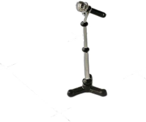 Cute Miniature 1:12 Alloy Microphone Model w/Stand - Dollhouse Musical Furniture Decor Accessory Toy for Miniature Collectors and OB11 1/12 BJD Do...