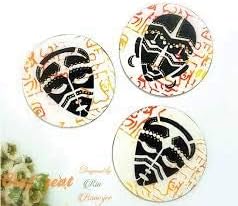 CrafTreat Tribal Stencils for Painting on Wood, Wall and Tile - Tribal Potters, Tribal Daily Chores, Congo Mask and Tribal Faces Background - 4 Pc...