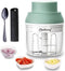 Electric Garlic Chopper Mini, Garlic Masher Mincer Crusher Pepper Chili Nuts Meat Grinder, Food Processor Small with Garlic Peeler And Spoon, 250M...