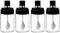 Kitchen Clear glass Spice Jars Seasonning Box Set of 4 with Spoons, Seasoning Containers Bottles with Black Cap,10oz for Home and Kitchen (4)...