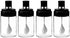 Kitchen Clear glass Spice Jars Seasonning Box Set of 4 with Spoons, Seasoning Containers Bottles with Black Cap,10oz for Home and Kitchen (4)...