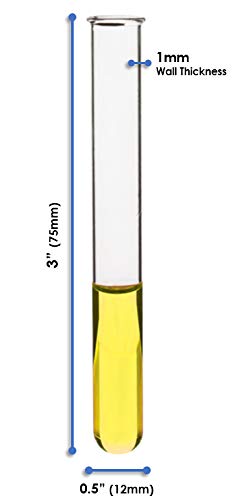EISCO 5mL Test Tubes - Pack of 48 - Borosilicate 3.3 Glass - 1mm Thick Walls, Beaded Rim - Superior Heat & Chemical Durability - 3" Tall, 0.5" Dia...