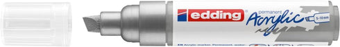 edding 5000 acrylic marker broad - silver - 1 waterproof acrylic paint marker - chisel nib 5-10 mm - acrylic paint pen for drawing on canvas, art ...