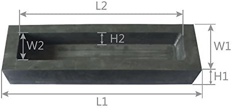 OTOOLWORLD Gold Silver Graphite Ingot Mold Mould Crucible for Melting Casting Refining (1kg)...