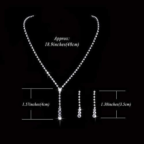 JAKAWIN Bride Silver Bridal Necklace Earrings Set Crystal Wedding Jewelry Set Rhinestone Choker Necklace for Women (Set of 3) (NK143-3)...