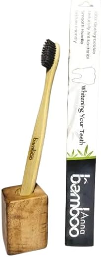 Premium Bamboo Toothbrush with Activated Charcoal Bristle Soft Toothbrush...