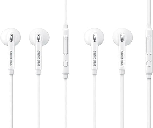 2 Pack OEM Wired 3.5mm White Headset with Microphone, Volume Control, for Samsung Galaxy S10, S10 Plus, S10e, Note 10, A71, A31, S9, S8, S7, S6 Ed...