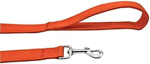 Strong Nylon Dog Leash with 2-Layer, 4 FT/ 6 FT/ 7FT Long, 1 Inch Wide for Medium Large Dogs (Orange, 1'' x 2 FT)...