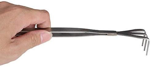 Fdit 2 in 1 Stainless Steel Bonsai Tools Gardening Tool Root Rake Tweezers for Bonsai Planter...
