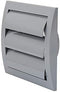 Gray Exhaust Hood Vent 4'' Inch with Built-in Pest Guard Screen and Flange, White, Air Vent Cover, HVAC Exhaust Vent Duct Cover, Exhaust Cap