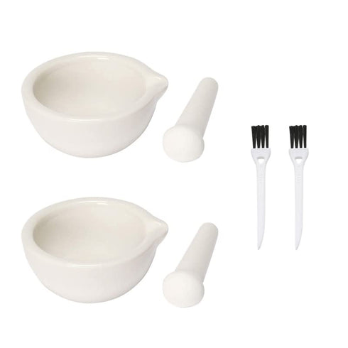 2pcs 2.36inch Ceramics Spice Mill Grinder Set Bowls with Brushes, Handheld Seasoning Mills Grinder, Pill Crusher, Kitchen Mortar and Pestle Tools ...