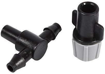 Plastic Mist Misting Nozzle Sprinkler Tee Joints for Misting Watering Plant Flower Cooling System Home Garden Irrigation, 20pcs...