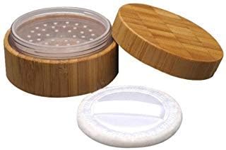 1Pcs 30ml 1oz Empty Refillable Portable Bamboo DIY Make Up Loose Powder Puff Bottle Jar Container Case With Puff Sifter Foundation Cosmetic Box Ba...
