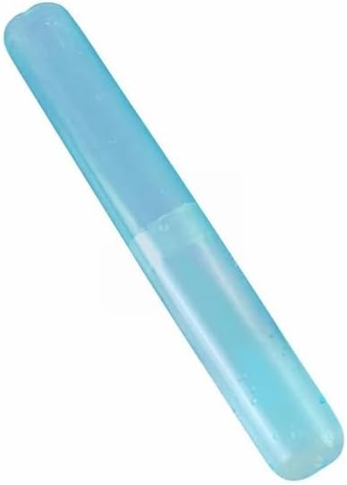 Blue Plastic Toothbrush Case Portable Travel Camping Toothbrush Storage Box Makeup Brush Holder Dust-Proof Cover with Breathable Air Hole Nice and...