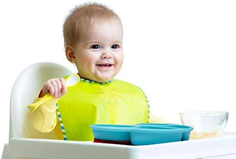 Toddler Plates, Portable Baby Plates for Toddlers, BPA-Free Strong Suction Plates for Toddlers, Dishwasher and Microwave Safe Silicone Placemat 10...