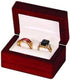 Elegant Rosewood Double Ring His and Her Rings Box Premium Wooden Box with White Leather interior and Metal Hinge (Double Ring Set)...