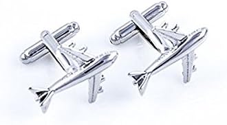 Airplane Plane Commercial Jetliner Jet Aircraft Pilot Pair Cufflinks in a Presentation Gift Box & Polishing Cloth...