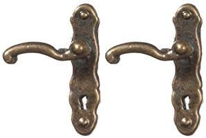 Melody Jane Dollhouse Lever Door Handles Antique Brass Miniature Door Knobs...