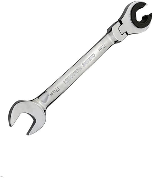 Ratcheting Wrench Open Flex-Head Open End Double Opening Ratchet Combination Wrench Hand Tool Flare Nut Wrench Silver 10mm...
