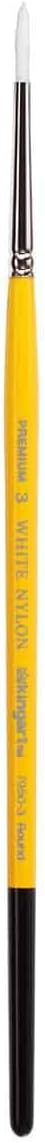 KINGART Premium White Nylon 7950-3 Gold Grip Round Artist Brushes, Synthetic Nylon Hair, Acrylic & All Media, Face Painting, Body Art, Fabric, Cer...