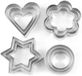 Cookie cutter Star,Circle,Heart and Flowers Shape Stainless Steel Cookie Cutter Shapes,Cutter Bakeware Mould Biscuit Mould Set Sugar Arts Fondant ...