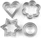 Cookie cutter Star,Circle,Heart and Flowers Shape Stainless Steel Cookie Cutter Shapes,Cutter Bakeware Mould Biscuit Mould Set Sugar Arts Fondant ...