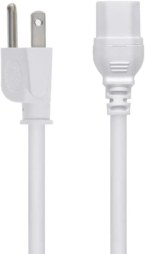 Monoprice Heavy Duty Power Cord - NEMA 5-15P to IEC 60320 C15, 14AWG, 15A/1875W, 125V, SJT, 8ft, White...