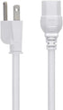 Monoprice Heavy Duty Power Cord - NEMA 5-15P to IEC 60320 C15, 14AWG, 15A/1875W, 125V, SJT, 8ft, White...