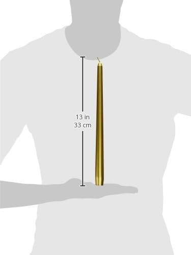 Zest Candle Inch, Metallic Bronze Gold 12-Piece Taper Candles, 12 inch, Count...