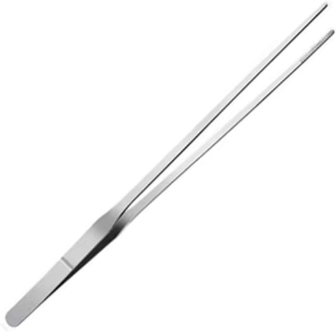 2 Pcs Stainless Steel Polished Extra-Long 10.6 inch Tongs Tweezers with Precision Serrated Tips for Garden, Aquarium Fish Tank, Kitchen, Indoor & ...