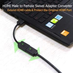 1PC HDMI Male to Female Adapter Adjustable Short HDMI Cable Supports 3D 1080P HDMI Extender for Fire TV Stick, Roku Stick, Google Chromecast, Xbox...