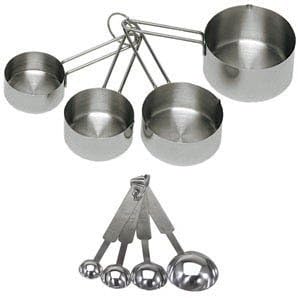 Update International 8-Piece Deluxe Stainless Steel Measuring Cup and Measuring Spoon Set...