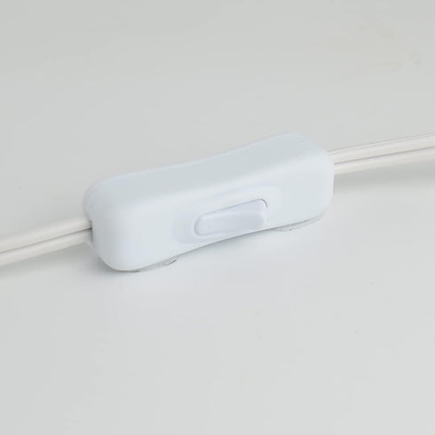 Lamp Cord has Button Switch,American Standard Polar Plug, Suitable for Replacing Desk Lamp Switch Wire and Other Small Appliances,8 Feet,White...