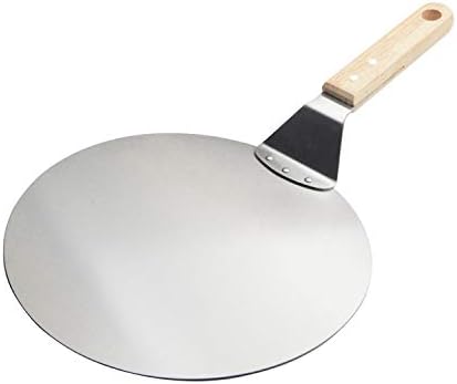 KSENDALO 10" Pizza Peel with Wooden Handle - Pizza Lifter & Stainless Steel Spatula for Baking, Serving Homemade Pizza, Cake and Pie | Non-Slip Pi...
