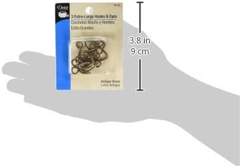 Dritz Extra-Large Hooks & Eyes, Antique Brass, 3 Count...