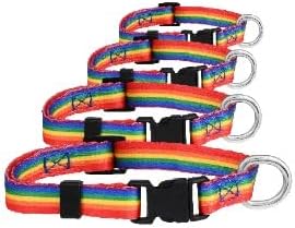 Rainbow Pet Collars for Dog or Cat - Gay Pride Dog and Cat Collars - LGBTQ Accessories for Dogs, Cats, and Pets - Pride Flag Dog and Cat Collar - ...