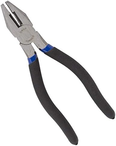 Edward Tools Linesman Pliers - Side Cutting High Leverage Electrical Pliers with close Rivet - Drop Forged Steel - Cuts Copper, Aluminum, Screw - ...
