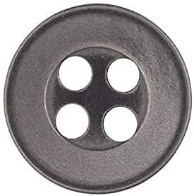 12 Pcs Grey Sewing Buttons 4 Hole Round Buttons 0.4 inch Button for Crafts 16L Plastic Buttons for Sewing 10mm Smoke Buttons for Pants Blouse Shir...