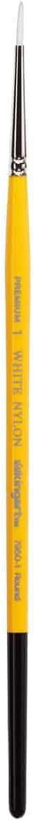 KINGART Premium White Nylon 7950-3 Gold Grip Round Artist Brushes, Synthetic Nylon Hair, Acrylic & All Media, Face Painting, Body Art, Fabric, Cer...