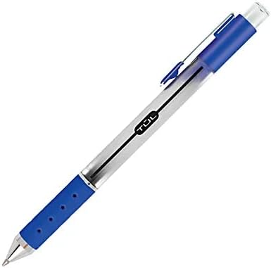 TUL Retractable Gel Pens, Medium Point, 0.7 mm, Silver Barrel, Assorted Inks, 4-Pack (Blue, Red, Green and Sky Blue)...