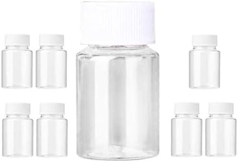 HLLMX 8 PCS Plastic Clear Empty Bottle Pill Bottle Container Chemical Reagent Bottle Liquid Bottle Solid Powder Bottle 20ML...
